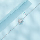 925 Sterling Silver Plated Platinum Bracelets with Ice Flower Zirconia for Women-5