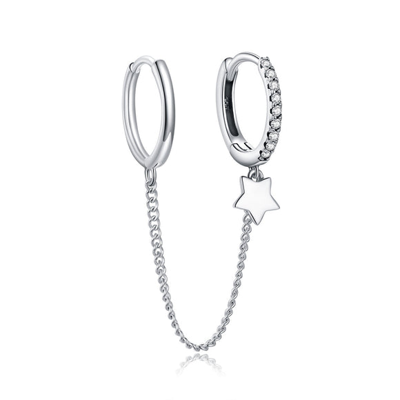 925 Sterling Silver Oxidized Pavé Setting CZ Earrings