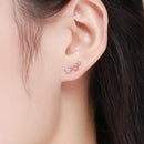 925 Sterling Silver Plated Rose Gold Pavé Setting CZ Earrings for Women-5