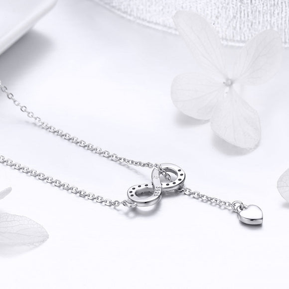 925 Sterling Silver Adjustable Necklace 38-45cm for Women