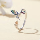 925 Sterling Silver Enamel Pavé Setting Ring for Women-3
