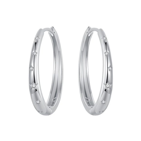 925 Sterling Silver Earrings with Pavé Setting CZ for Women