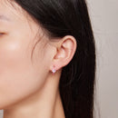 S925 Sterling Silver Enamel Platinum Plated Earrings with 6mm CZ for Women-6