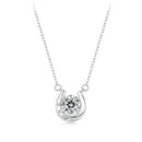 925 Sterling Silver Moissanite Necklace with Pavé Setting, 1 Carat, 400mm Length for Women-2