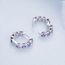 925 Sterling Silver Earrings with Pavé Setting and Plated Platinum for Women-7