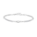 925 Sterling Silver Bracelet with Pavé Setting CZ, Platinum Plated, 14.5+3cm, for Women-1