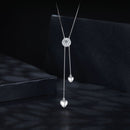 925 Sterling Silver 5mm Moissanite Necklace with Pavé Setting in White Gold, 450mm Length for Women-6