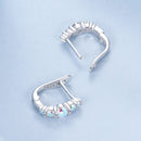 925 Sterling Silver Earrings with CZ in Pavé Setting, 12x3mm, for Women-7