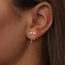 925 Sterling Silver Earrings with White Gold Plating - 1.8x1.3cm for Women-6