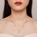 925 Sterling Silver Butterfly Necklace with Pavé Setting CZ, 40cm Length for Women-7