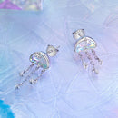 925 Sterling Silver Earrings with Pavé Setting CZ and Transparent Glass-5