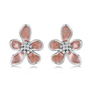 925 Sterling Silver White Gold Plated Enamel Earrings 0.9*1.0cm for Women-1