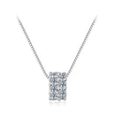 925 Sterling Silver & Moissanite Necklace, 40+5cm Length, White Gold Plated, Women's Jewelry-1