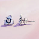 925 Sterling Silver Enamel CZ Earrings 8mm x 10mm for women-5