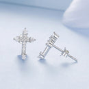 925 Sterling Silver Earrings with Pavé Setting CZ in White Gold Plating - 1.2x0.8cm for Women-5