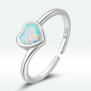 925 Sterling Silver Translucent Opal Oxidized Silver Ring for Women-1