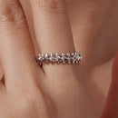925 Sterling Silver + Plated White Gold 0.24cm Ring for Women-6