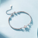 925 Sterling Silver Adjustable Moissanite & Natural Pearl Bracelet for Women-4