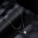 925 Sterling Silver 6.5mm Moissanite Necklace with Pavé Setting for Women-4