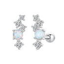 925 Sterling Silver Translucent Opal CZ Earrings for Women-1
