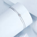 925 Sterling Silver White Gold Plated Heart-Shaped Bracelet with CZ, Length 150+60mm-3
