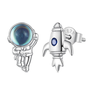 925 Sterling Silver Plated Moonstone Earrings with CZ for Women - 0
