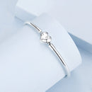 925 Sterling Silver White Gold Plated 17.0cm CZ Bracelet for Women-3