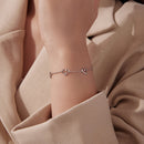925 Sterling Silver 15+6cm 0.8cm Heart White Gold Plated Bracelet for Women-8