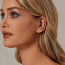 925 Sterling Silver 4mm Moissanite Earrings with Platinum Plating for Women-7