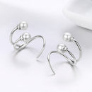 925 Sterling Silver Oxidized Earrings with Shell Pearl for Women-4