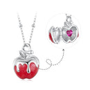 925 Sterling Silver White Gold Plated Enamel Necklace 40+5cm for Women-1