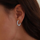 925 Sterling Silver Earrings Size 14*1.5mm Plated Platinum for Women-6
