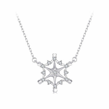 925 Sterling Silver White Gold Plated 1.8x1.9cm CZ Pendant Necklace for Women