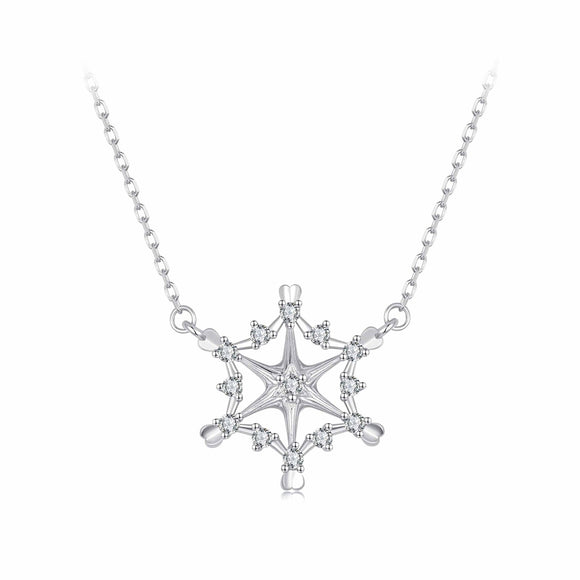 925 Sterling Silver White Gold Plated 1.8x1.9cm CZ Pendant Necklace for Women