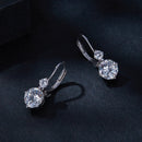 925 Sterling Silver Moissanite Earring with Pavé Setting, 6.5mm, for Women-5