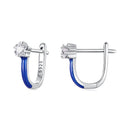 925 Sterling Silver Enamel Earrings with Pavé CZ for Women-2