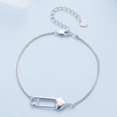 925 Sterling Silver Bracelet with CZ Pendant - 160mm Length and 8x26mm Pendant Size for Women-5