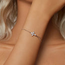 925 Sterling Silver White Gold Plated Bracelet with CZ Pendant 200mm for Women-7