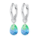 S925 Sterling Silver Oxidized Earrings with Transparent Glass & Main Stone for Women-2