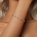 925 Sterling Silver White Gold Plated Adjustable CZ Bracelet for Women-5