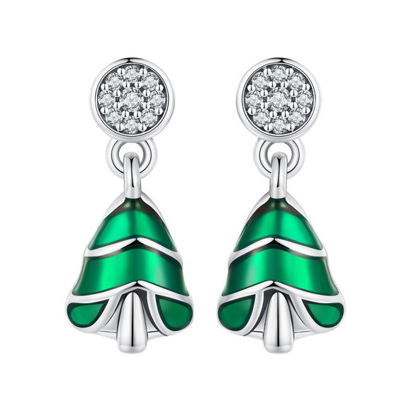 925 Sterling Silver Earrings with Enamel and Pavé Set CZ in Oxidized Silver