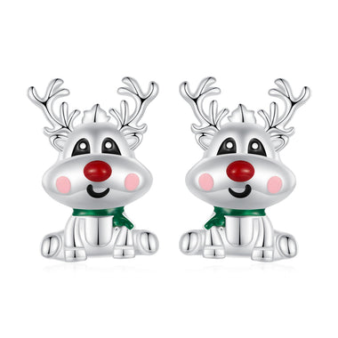 925 Sterling Silver Enamel Earrings 12x9mm - 0