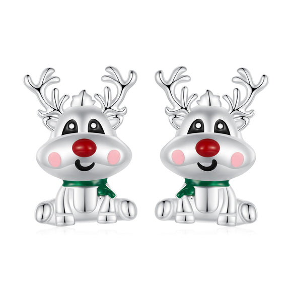 925 Sterling Silver Enamel Earrings 12x9mm