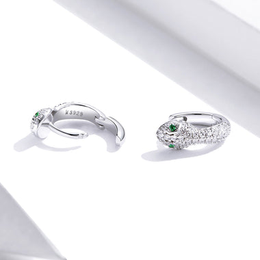 925 Sterling Silver Earrings with Plated Platinum and CZ for Women - 0