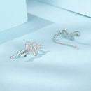 925 Sterling Silver Earrings with Pavé Setting and White Gold Plating for Women-5
