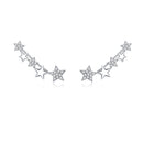 925 Sterling Silver Earrings with Plated Platinum and Pavé Setting CZ-1