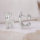 925 Sterling Silver Oxidized Silver Earrings Size 1.3*0.7cm-4