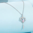 925 Sterling Silver Necklace with CZ in Pavé Setting, 400+50mm Length for Women-4