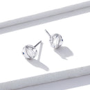 925 Sterling Silver Earrings with Pavé Setting CZ, Size 0.6*0.7cm, for Women-7