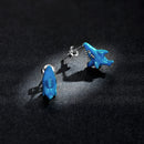 925 Sterling Silver Oxidized Enamel Earrings for Women - 1.3x0.5cm-7